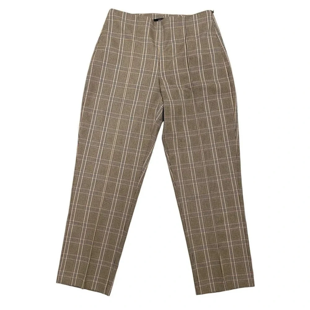 Drew Isabelle Pant Check pattern Camel Brown Prep… - image 1